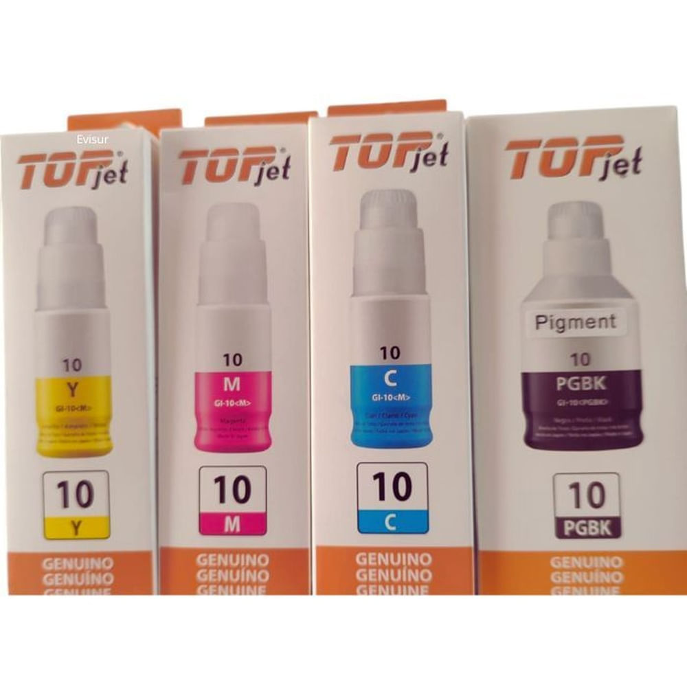 TINTA CANON GI-10 COMPATIBLE PACK COMPLETO COLORES
