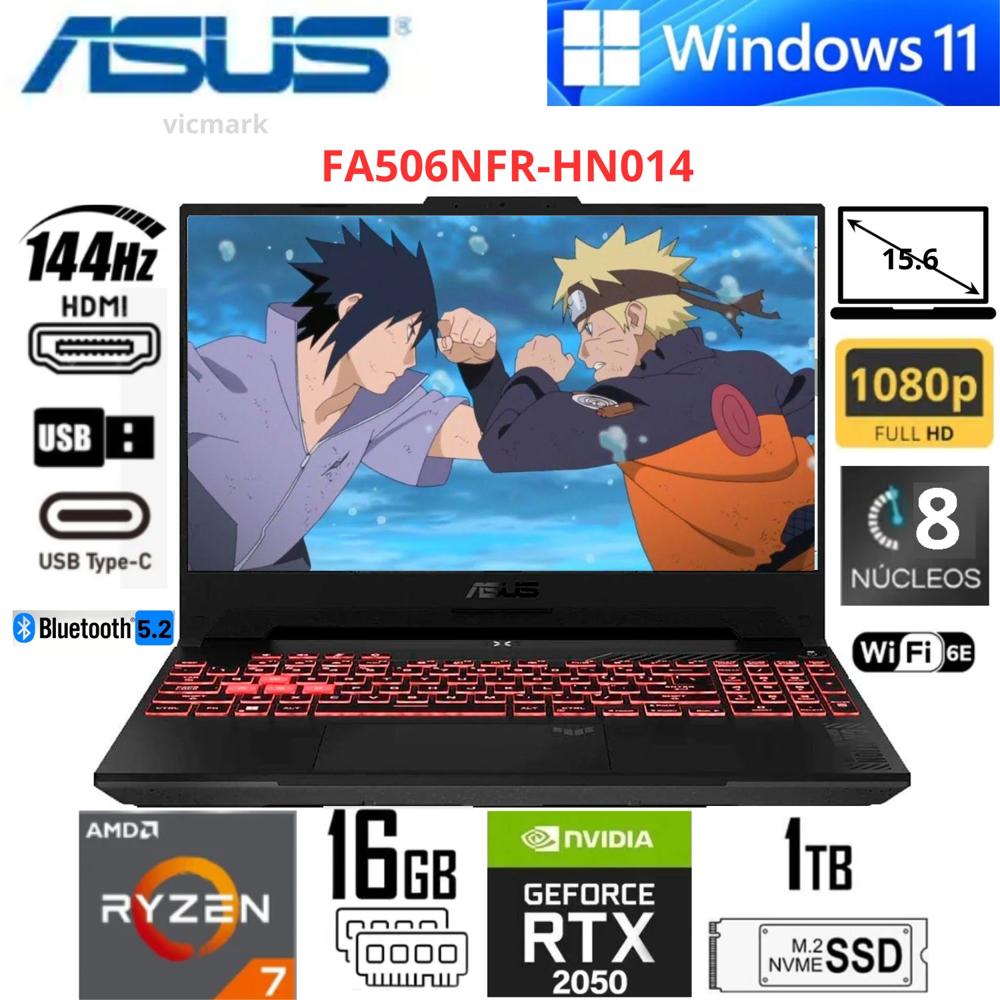 ASUS TUF Gaming FA506NFR-HN014 Laptop Gamer FHD Ryzen 7 RTX 2050 16GB DDR5 512GB SSD