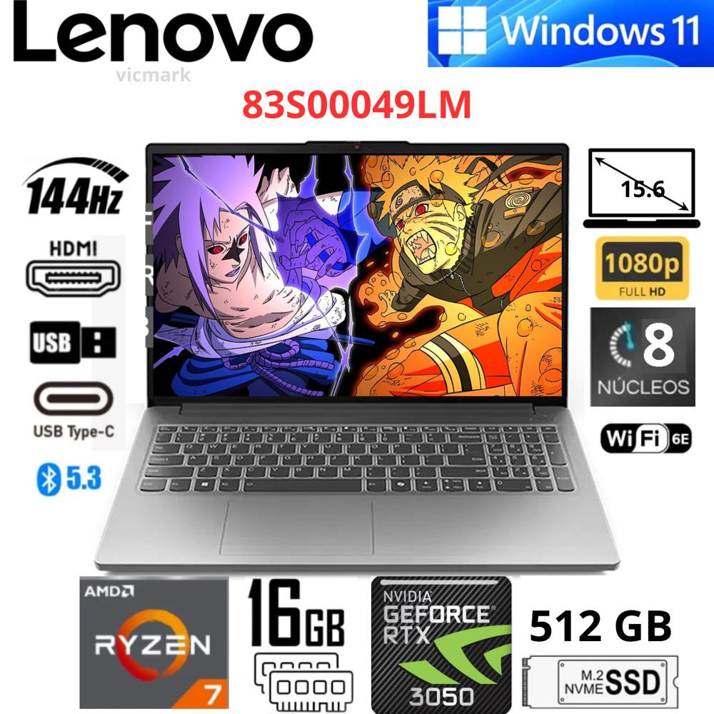 Laptop Gamer Lenovo LOQ Essential 15ARP10E Ryzen 7 7735HS 16GB 512GB RTX 3050 6GB FHD Windows 11