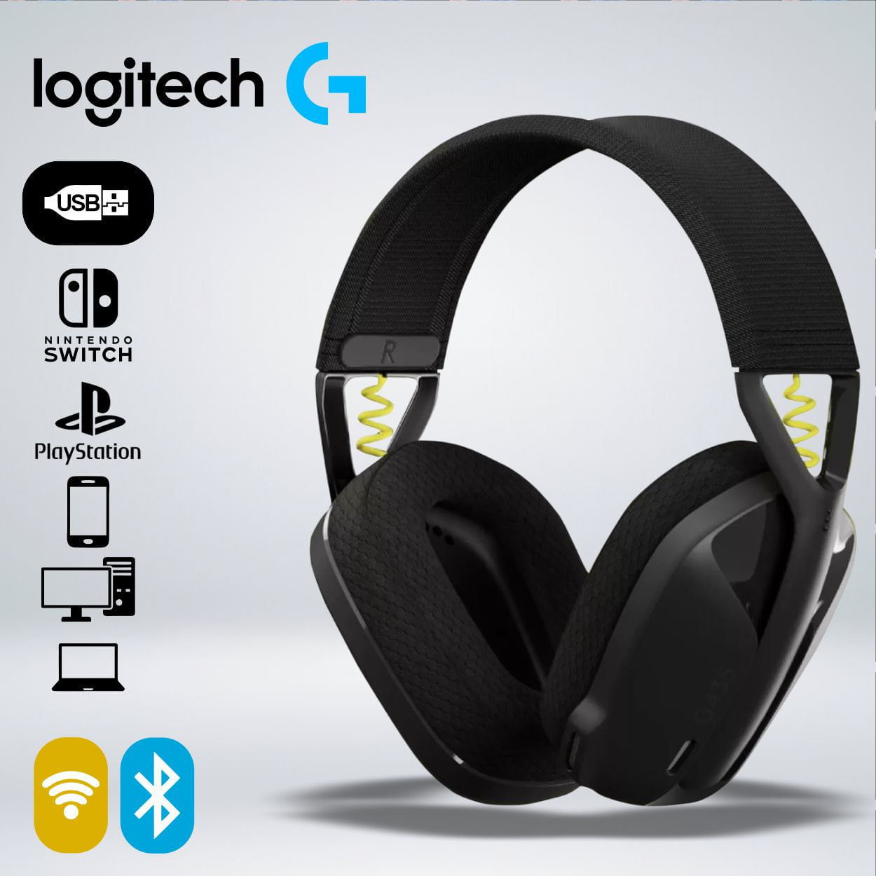 AUDIFONO GAMER G435 BLUETOOT0H LIGHTSPEED MULTIPLATAFORMA NEGRO