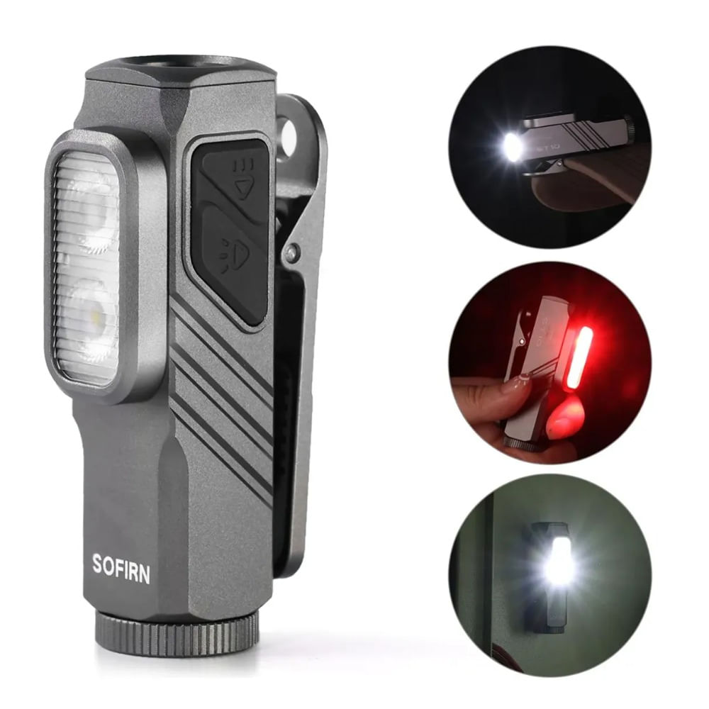 Linterna Recargable 1000 Lúmenes Con Imán Y Luz Blanco rojo Gris