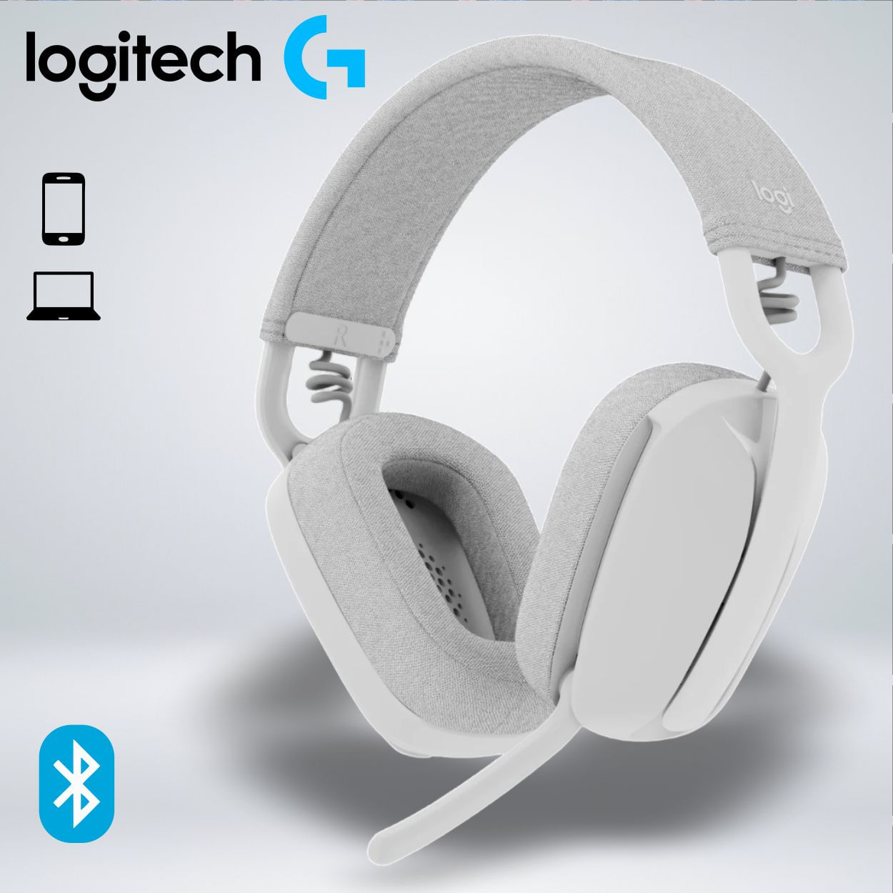 AUDIFONO LOGITECH ZONE VIBE 100 BLUETOOTH 2 MICROFONOS  BLANCO