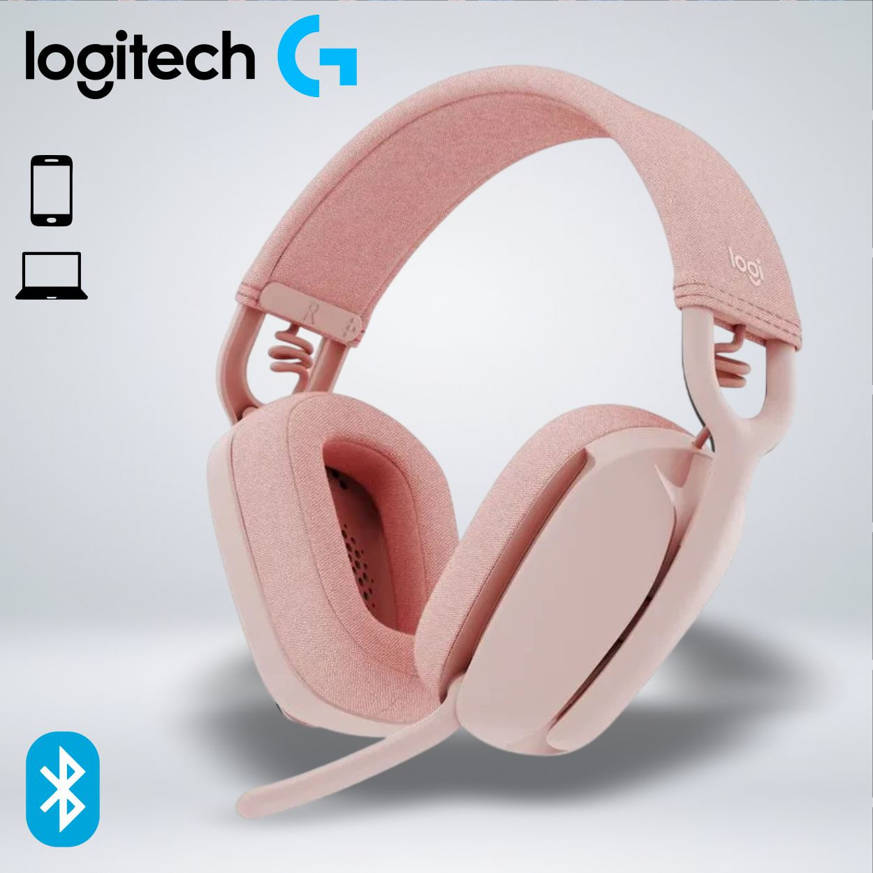 AUDIFONO LOGITECH ZONE VIBE 100 BLUETOOTH 2 MICROFONO  ROSADO