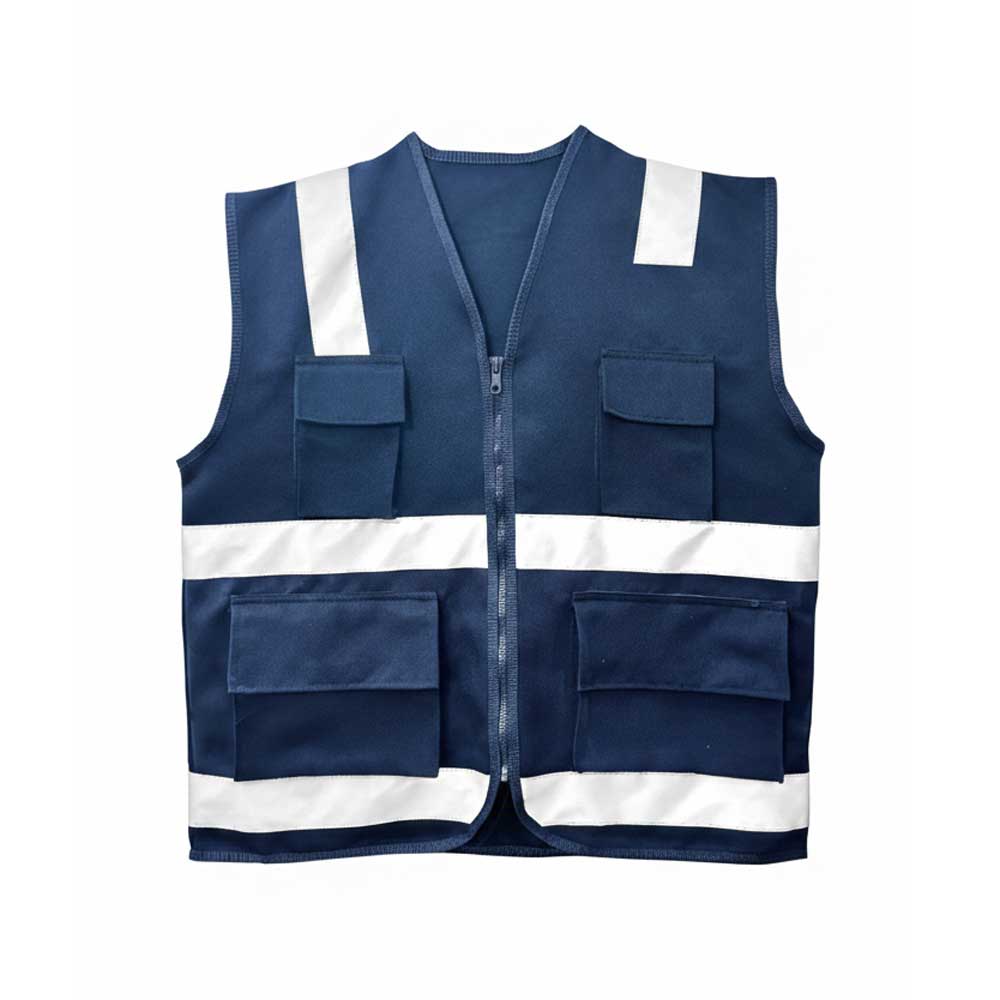 Chaleco de seguridad Xecure Azul XC100 con cinta coreana Talla XL