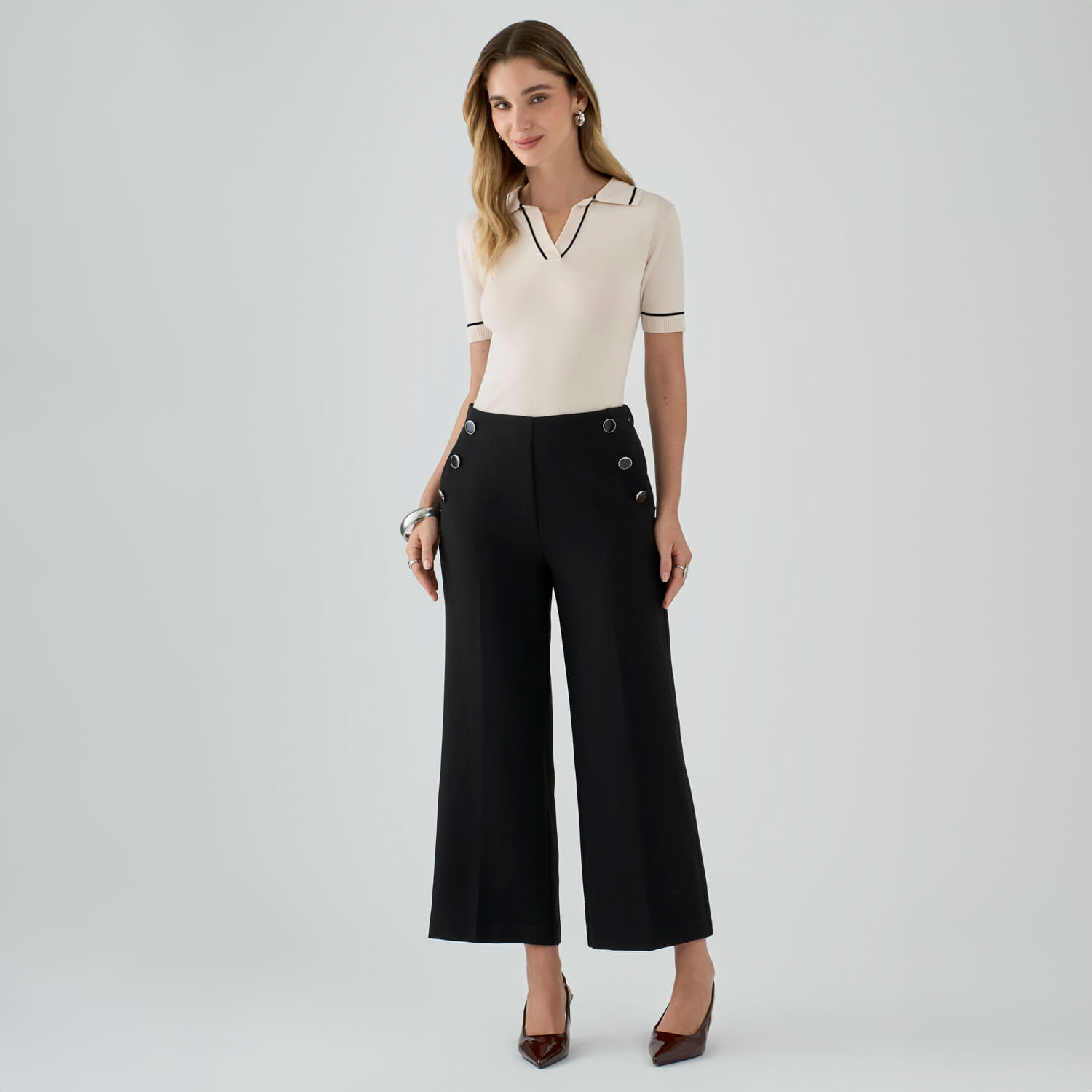 Pantalón Mujer Boton 1 Malabar
