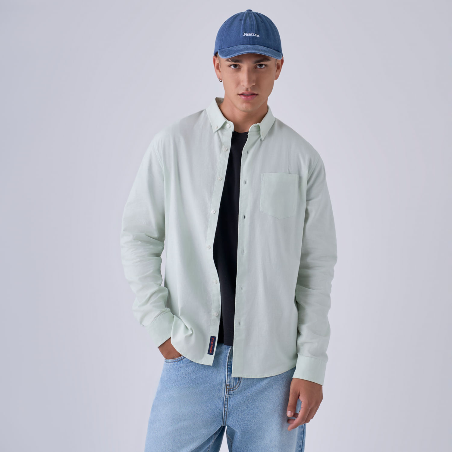 Camisa Manga Larga Hombre Lino Pocket Hypnotic