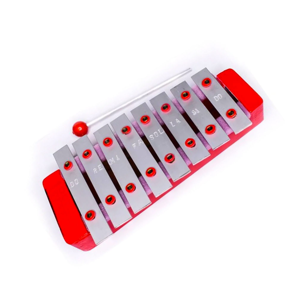 Xilofono Infantil 8 Notas Musicales Rojo