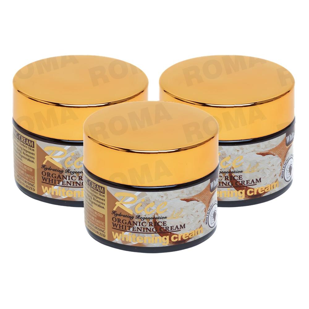 PACK 3 CREMA BLANQUEADORA FACIAL ARROZ 55G WOKALI