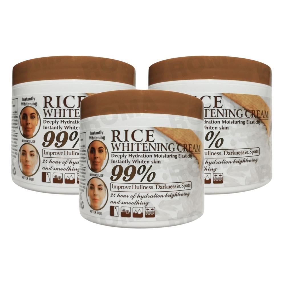 PACK 3 CREMA BLANQUEADORA FACIAL ARROZ 115G WOKALI