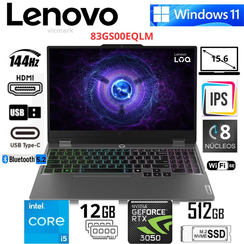 Lenovo LOQ 15IAX9 83GS00EQLM i5-12450HX RTX 3050 144Hz