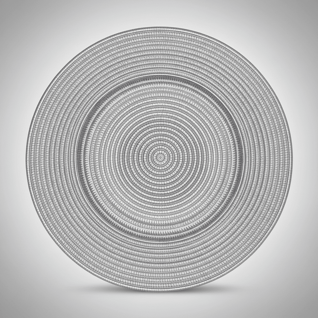 Plato Base de Vidrio Plateado 33 cm Elegancia y Brillo para Mesas de Lujo