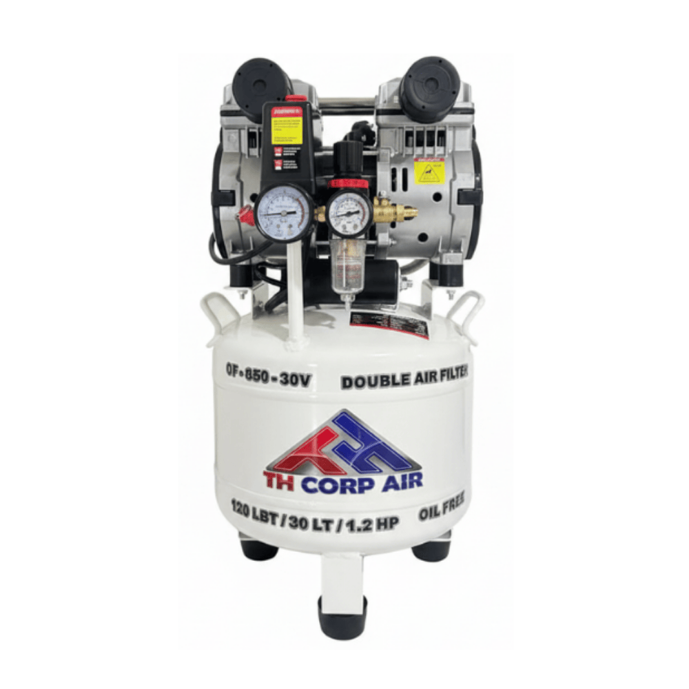 Compresora Dental 30L Vertical Semi Silencioso Oil Free