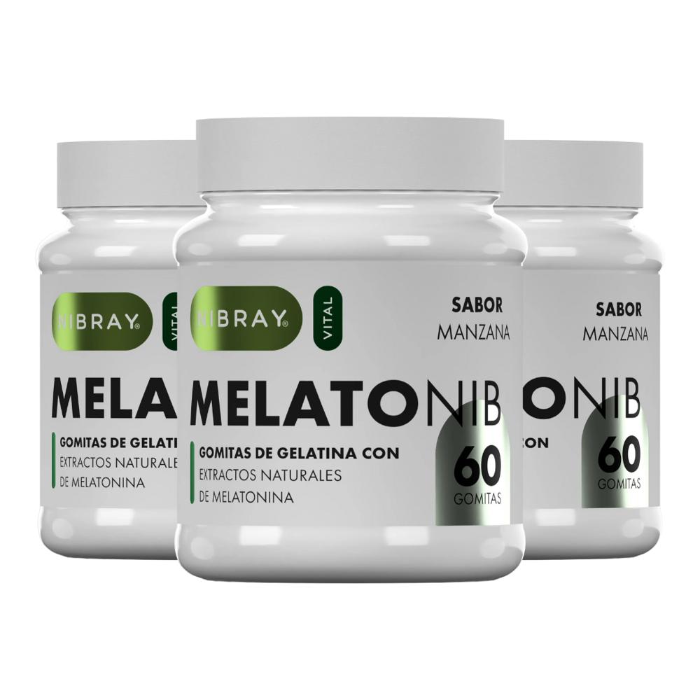 Melatonina en Gomitas Melatonib para Adultos 5 mg 60 Gomitas 3 Frascos