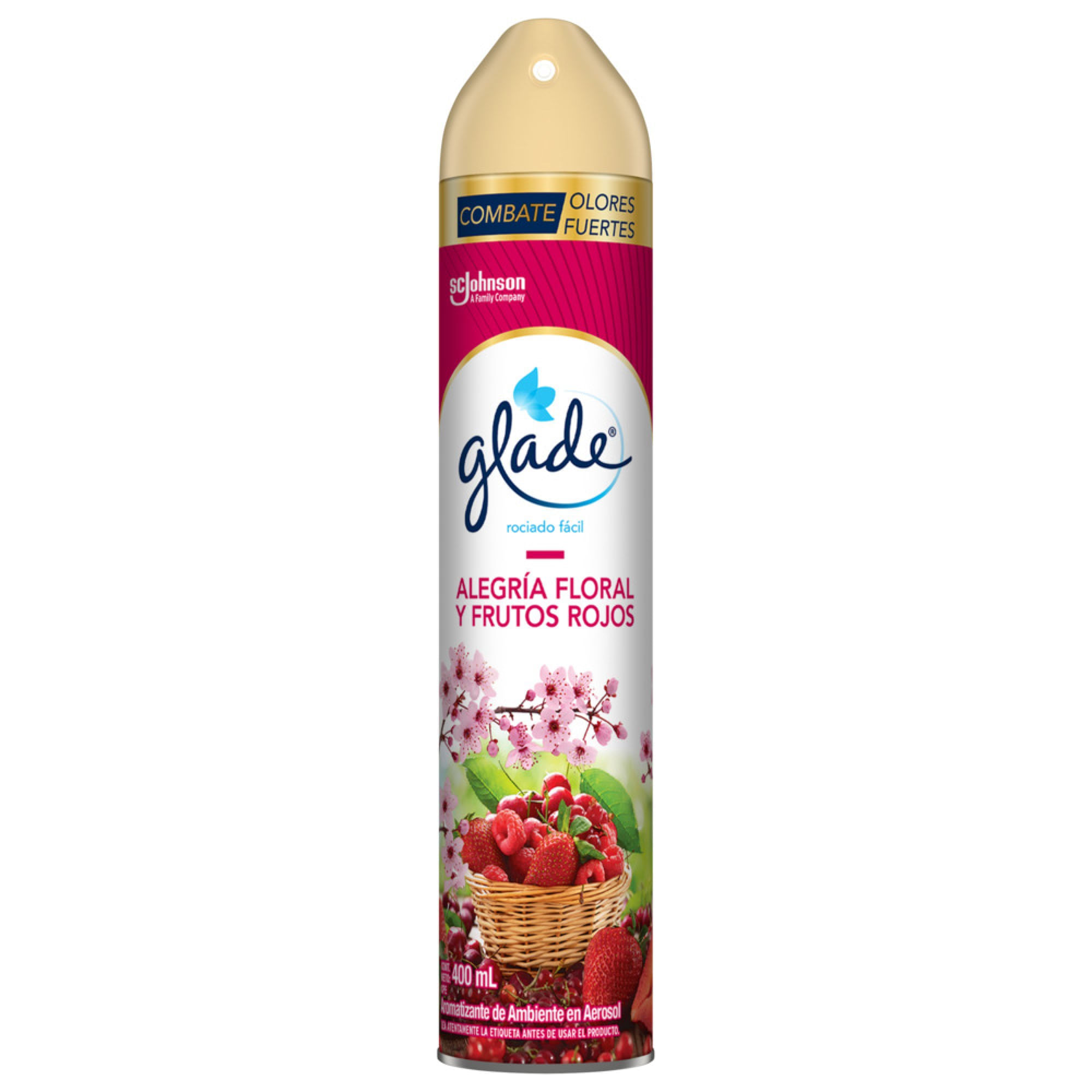 Ambientador en Aerosol GLADE Alegría Floral y Frutos Rojos Frasco 400ml
