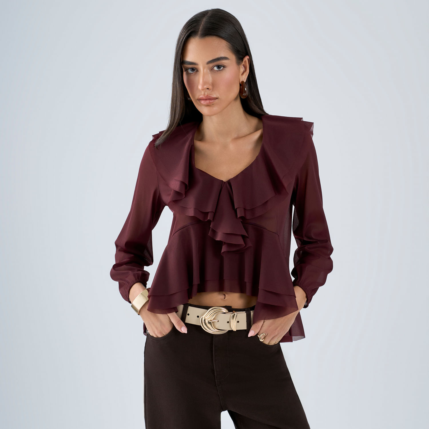 Blusa Mujer Ruffle Malabar