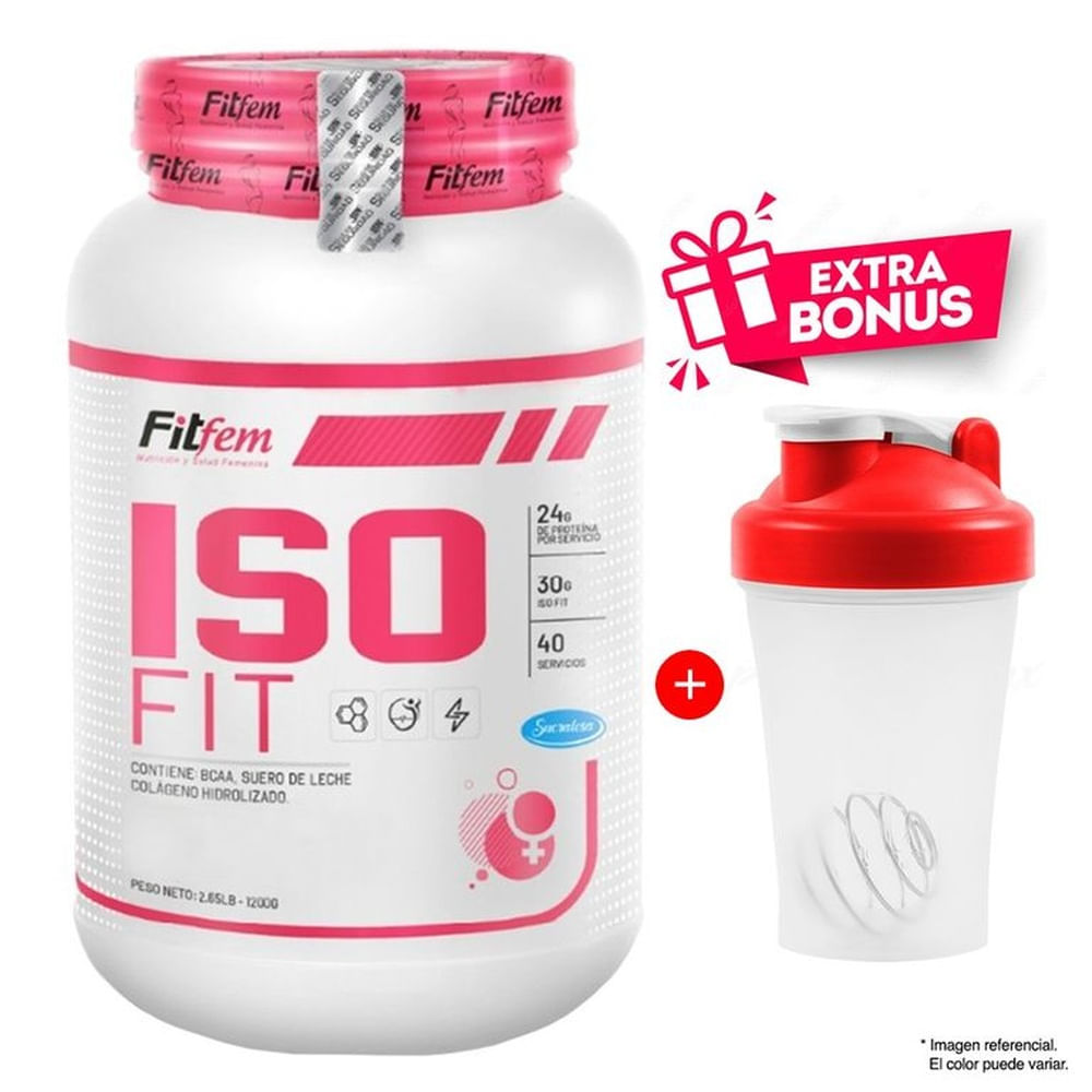 PROTEÍNA ISOLATADA ISOFIT 1100 GRAMOS FITFEM VAINILLA MÁS SHAKER