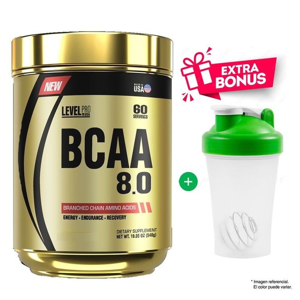 BCAA 8.0 LEVEL PRO 540 GRAMOS FRUIT PUNCH 60 SERVICIOS
