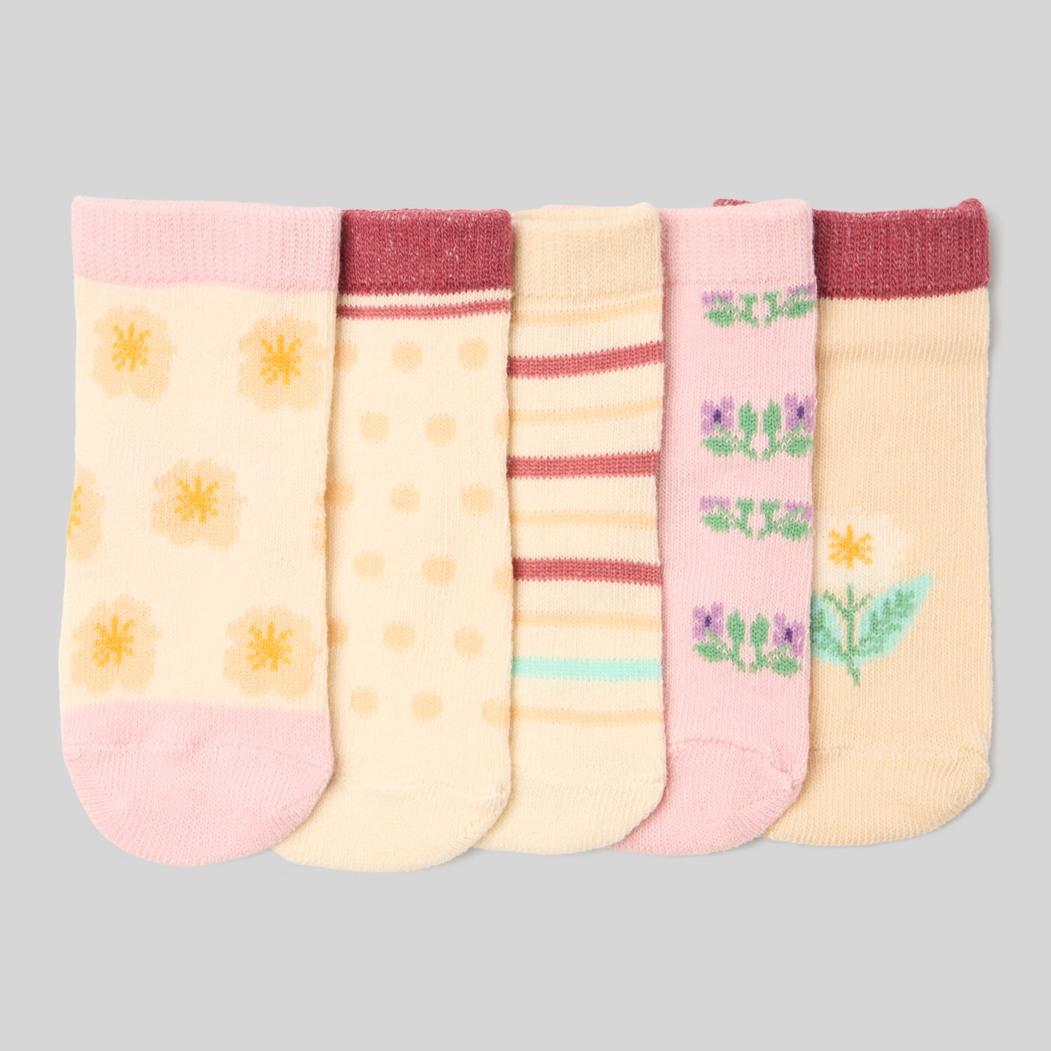 Pack X5 Medias Para Recién Nacido Flowers Baby Circus