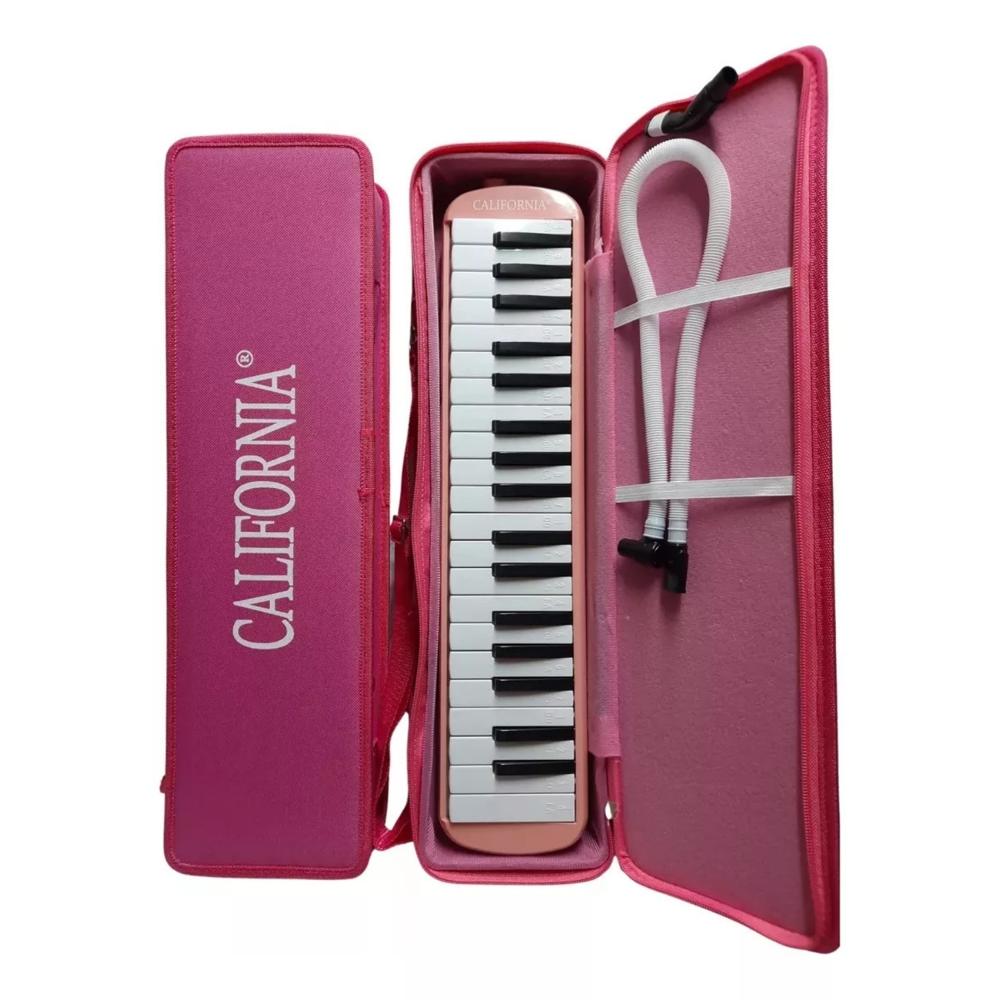Melódica California 37 Teclas con Estuche Rígido - ROSADO