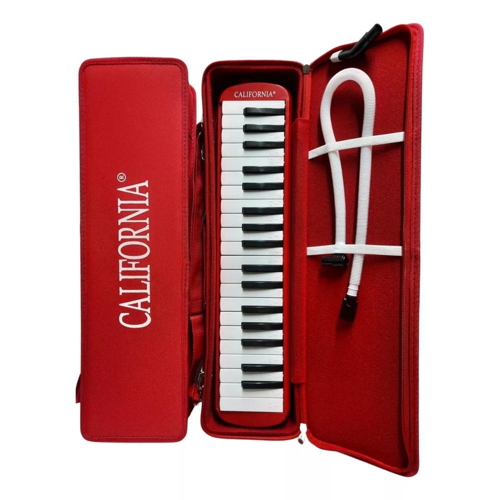 Melódica California 37 Teclas con Estuche Rígido - ROJO