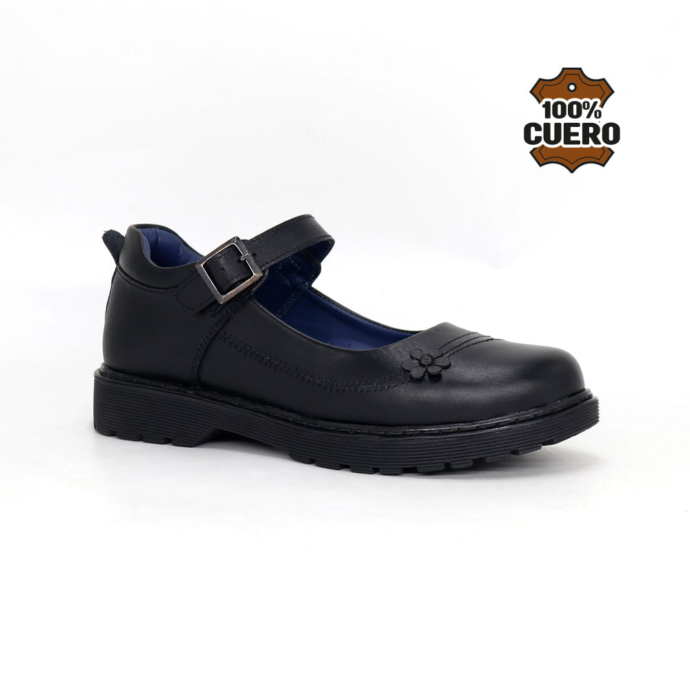 Zapatos Escolares Cuero Mujer FLOR-MV26Q1J NEGRO 38
