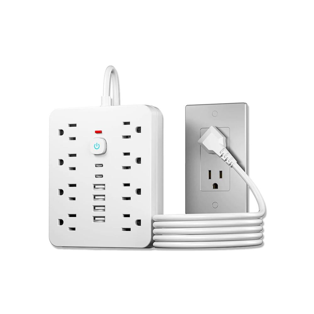 Multipuerto de carga 14en1 8AC 6USB 250V 3m PLS-141 Blanco