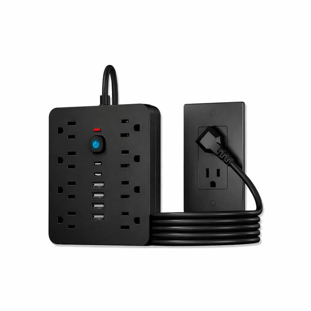 Multipuerto de carga 14en1 8AC 6USB 250V 1.5mPLS-141 Negro