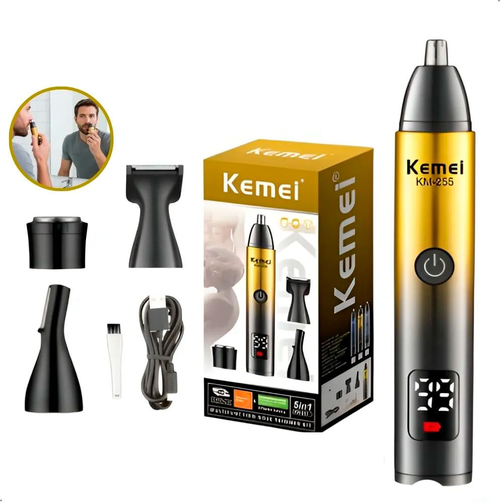Cortadora De Cabello Kemei Km-255 4 En 1 Recargable Portatil
