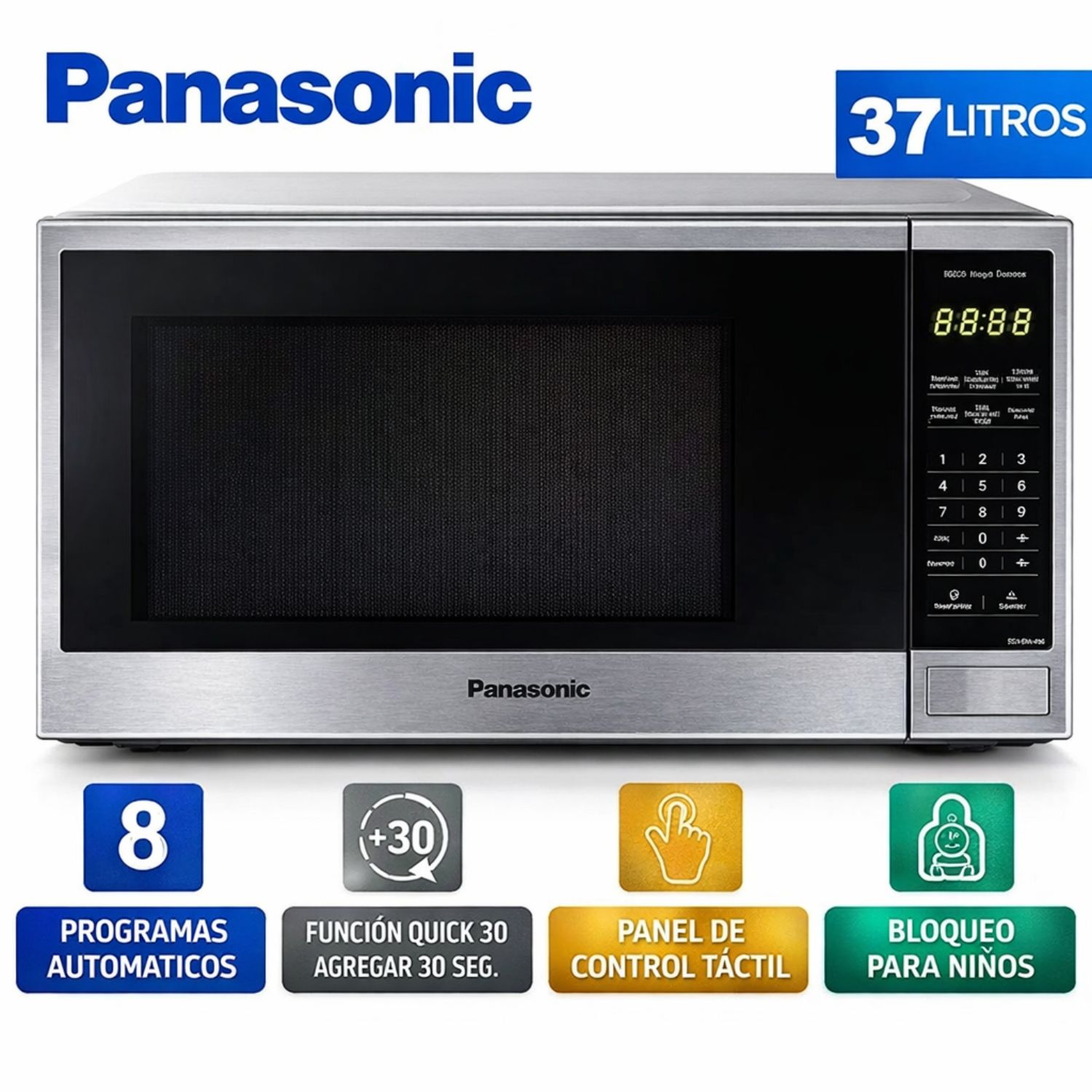 HORNO MICROONDAS PANASONIC NN-SB646SRPK 37L SILVER