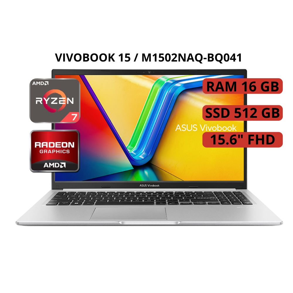 Laptop ASUS VIVOBOOK 15 AMD RYZEN 7 RAM 16GB SSD 512 GB  15.6 FHD -90NB1842-M00220