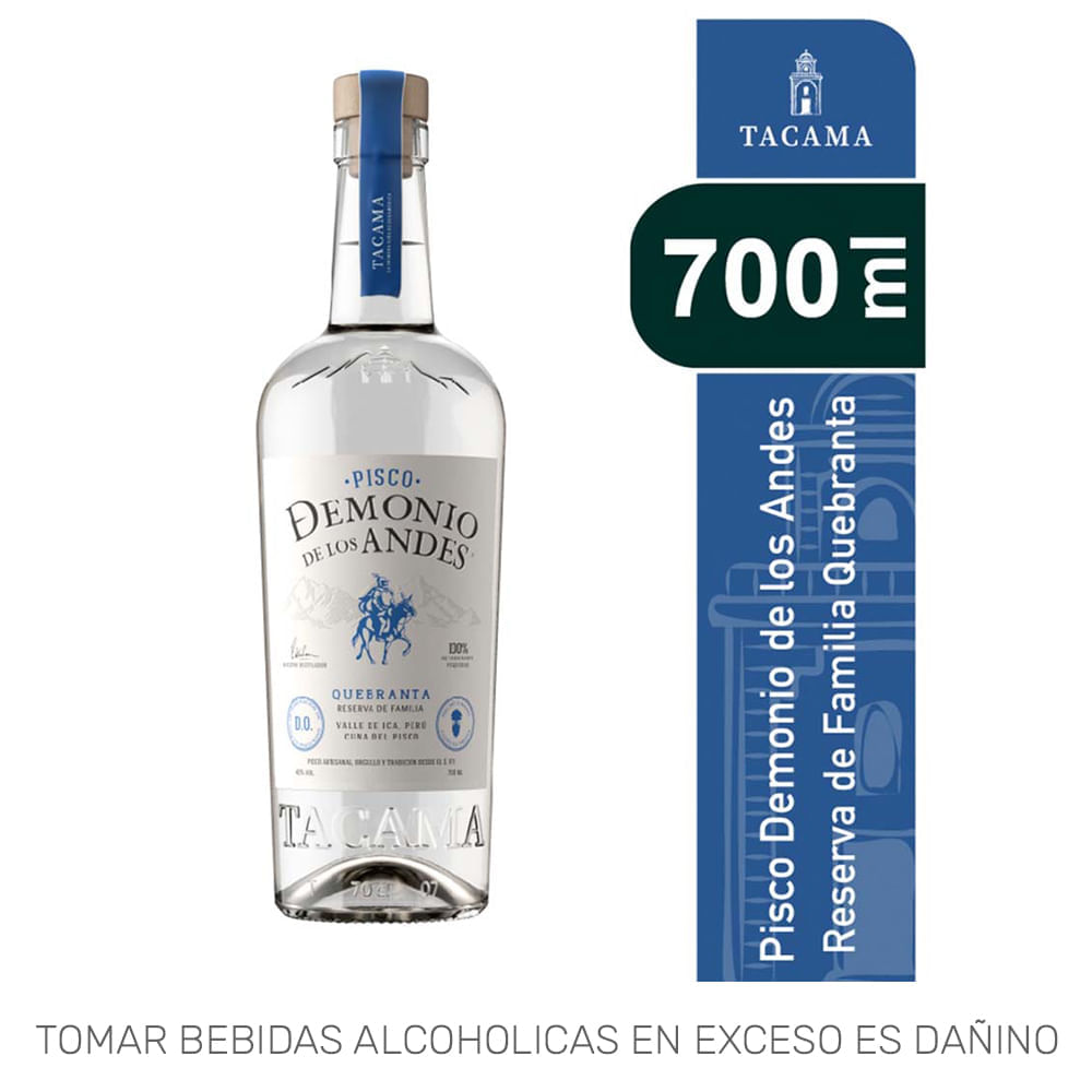 Pisco DEMONIO DE LOS ANDES Familia Quebranta Botella 700ml