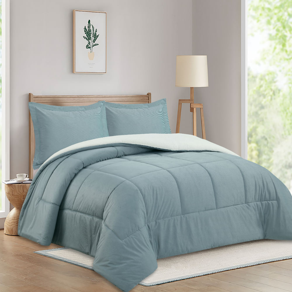 Edredon OI26 Corduroy Verde Queen