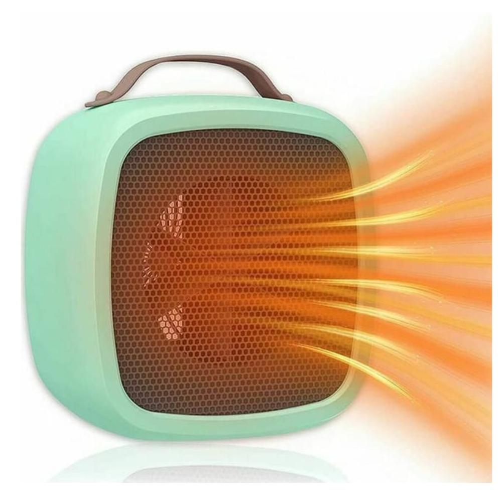Mini Calefactor Portátil Eléctrico de 500W Calentador Estilo Moderno Verde