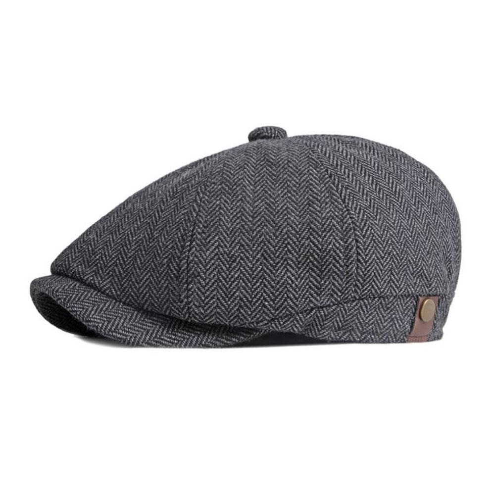 Boina Gorra Hombre Modelo Beck Jaspeado Gris Oscuro - Talla M
