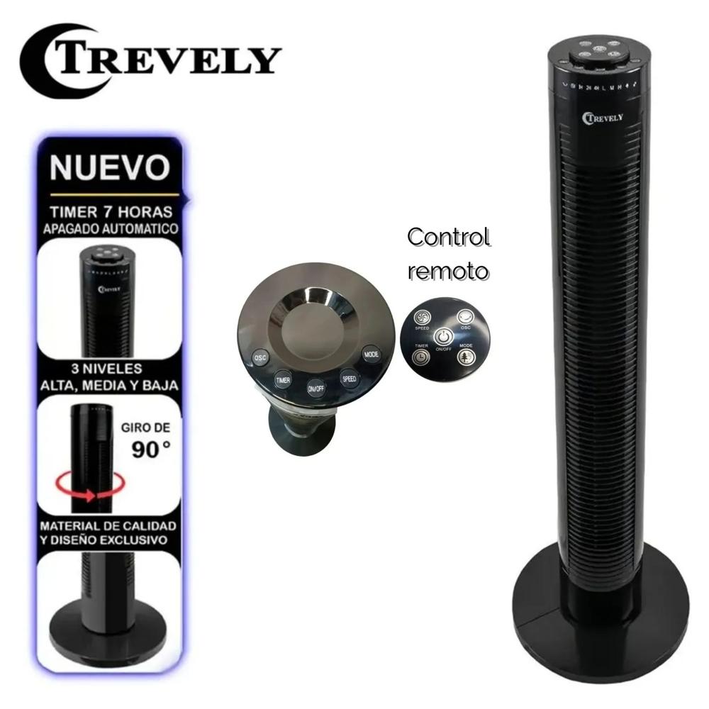 Ventilador Torre Trevely VT-145 con Control Remoto 80Cm Alto 45 Watts