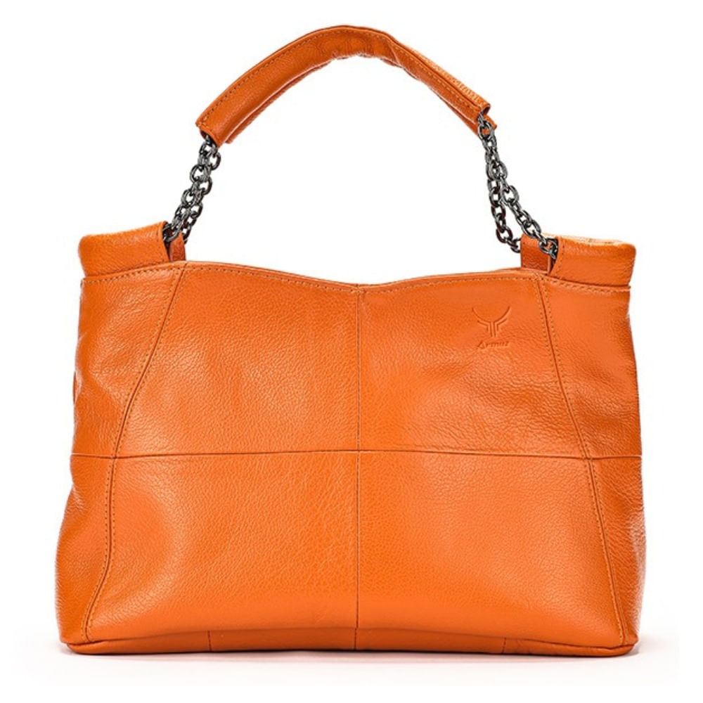 Cartera De Cuero Vacuno 7611 Naranja