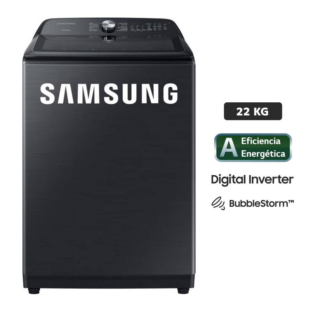 Lavadora Samsung EcoBubble™ 22 KG Negra WA22A8377GV/PE
