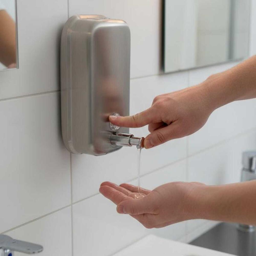 DISPENSADOR DE JABON LIQUIDO ACERO INOXIDABLE