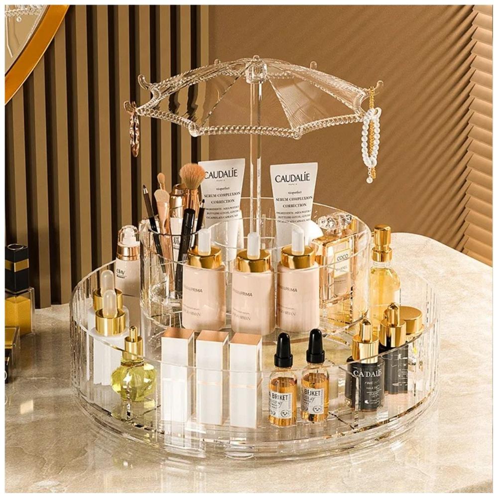 Organizador de Maquillaje Cosméticos de Acrílico Giratorio 360