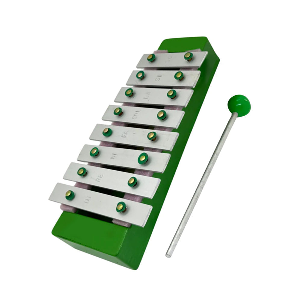 Xilofono Infantil 8 Notas Musicales Verde