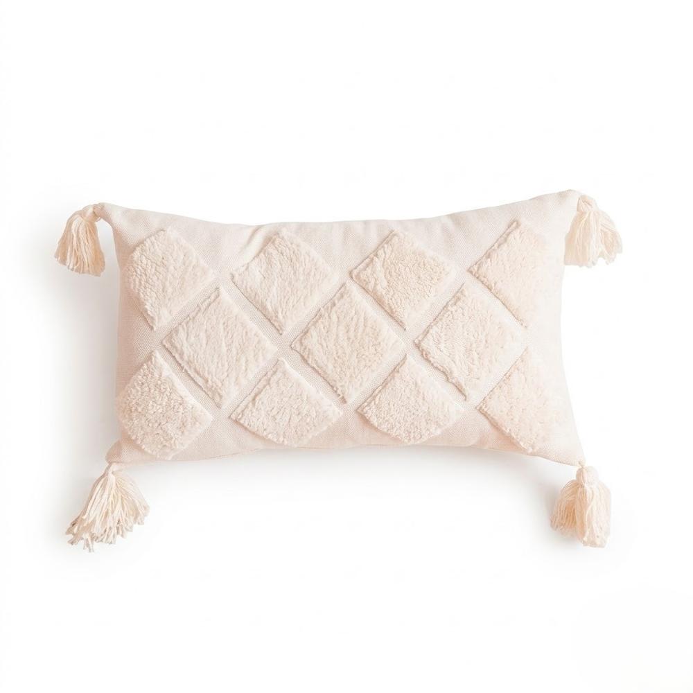Cojín Deco Estilo Nórdico Rombos Borlas 35x55cm
