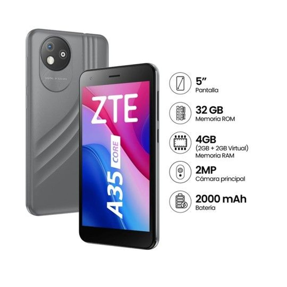 Celular ZTE A35 CORE RAM 2GB 32GB Negro