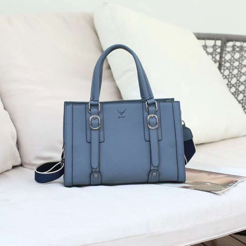Cartera De Cuero Vacuno 5530 Azul