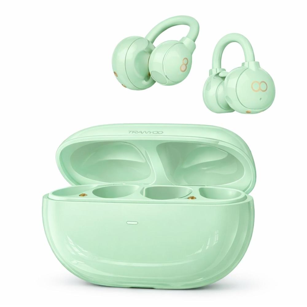 Audífonos Bluetooth Open Ear Tipo Clip, ENC, Sonido Espacial, Manos Libres BT 5.3 OWS T-M5 Verde