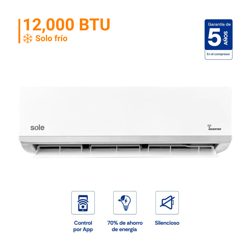 Aire Acondicionado Sole Split Inverter Wifi 12000 BTU 3120SOLAIR013