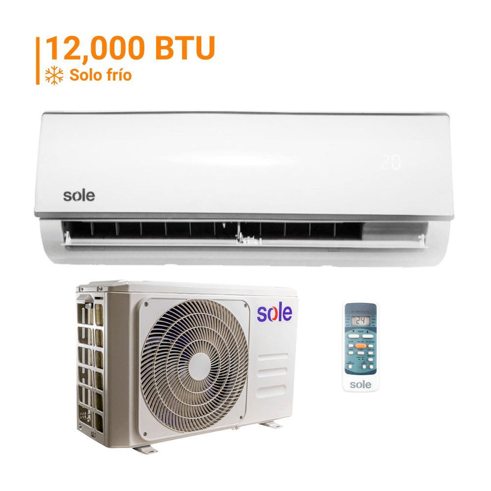 Aire Acondicionado Split Sole 12000 BTU SOLAIR009V2 Blanco con Purificador y Timer Aire Acondicionado Split Sole 12000 BTU SOLAIR009V2 Blanco con Purificador y Timer