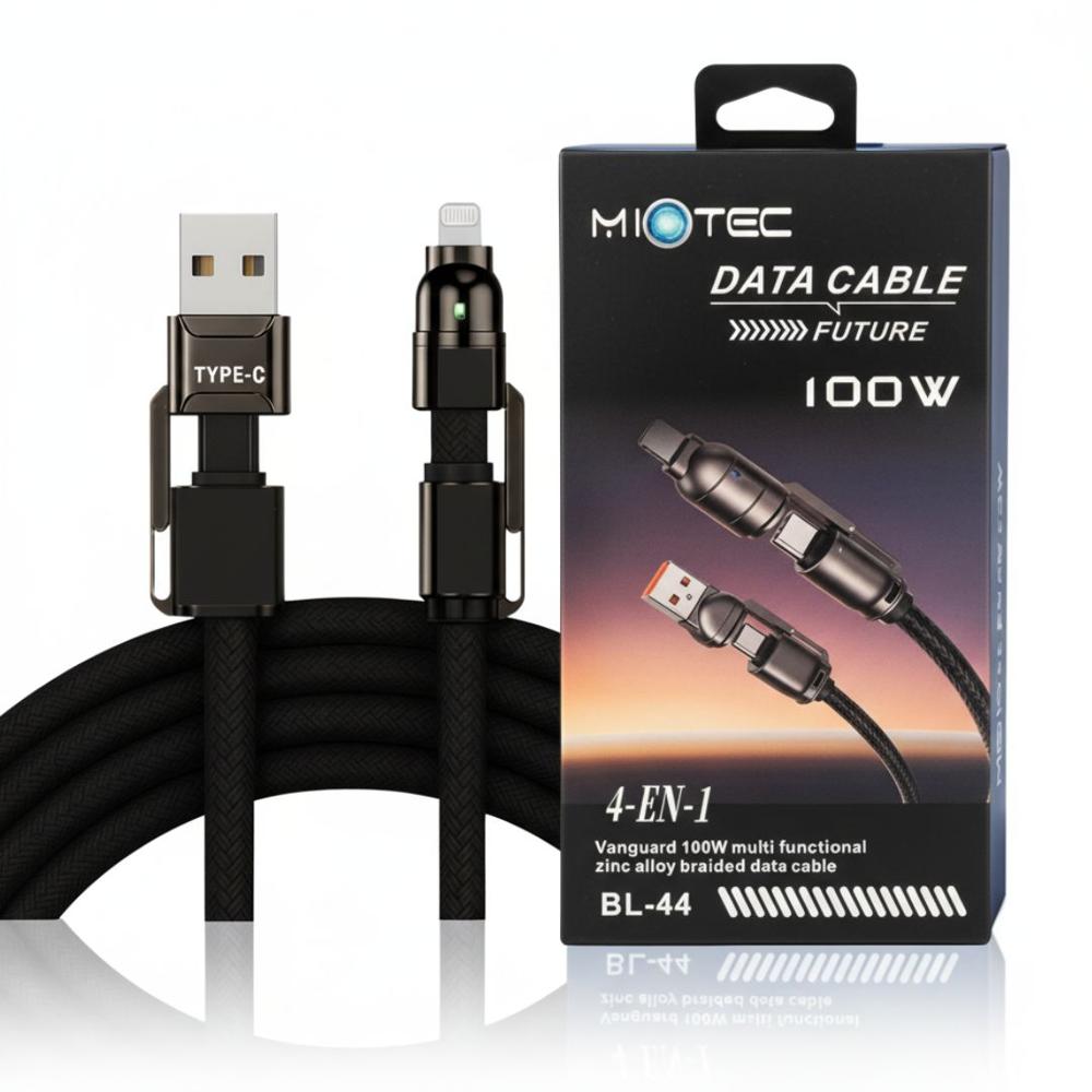 Cable Carga Rápida y Datos BL-44 de 100W 4 en 1 USB y Tipo C y Lightning