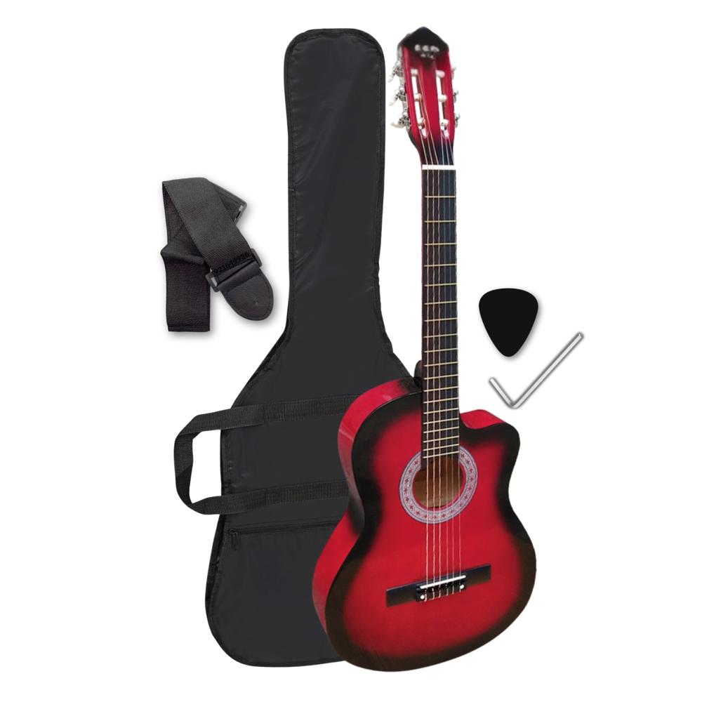 Guitarra Acústica Clásica estándar nylon color Rojo