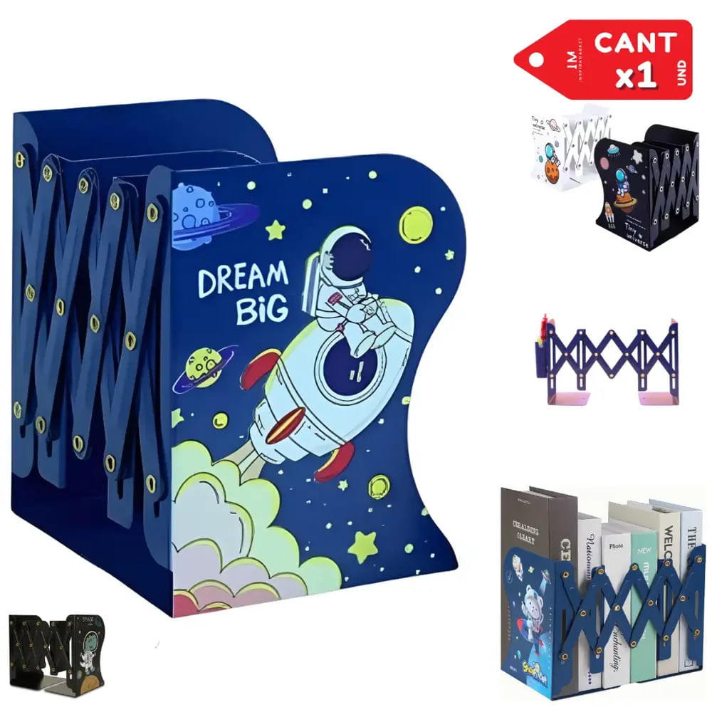 Organizador de Libros Extensible de Metal Estilo Ajustable para Escritorio y Oficina Azul Aleatorio