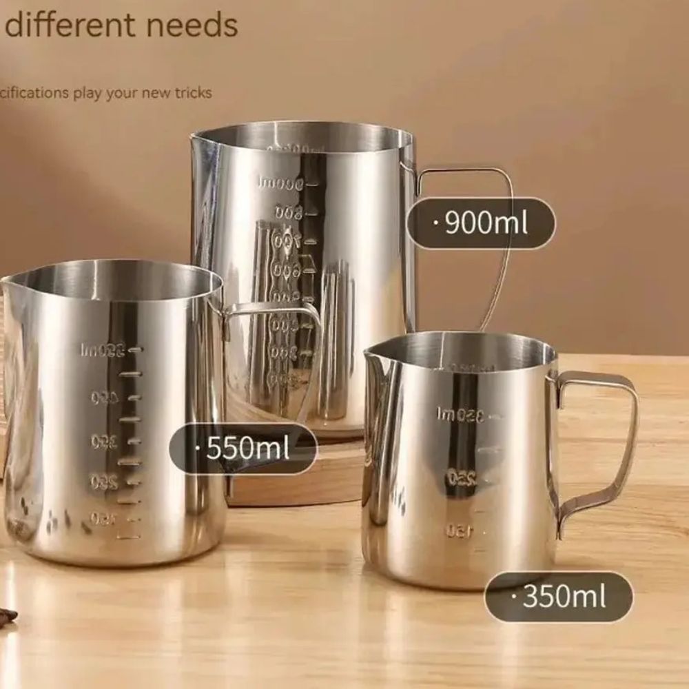 Jarra barista plateado 900 ml en acero